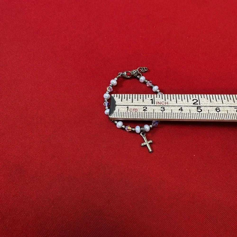 Baby/Child Beaded Dangle Cross Charm Glass Plastic Metal‎